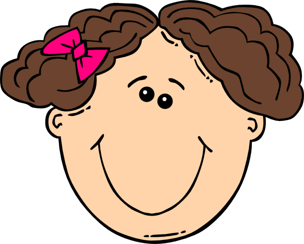 600x482 Smiling Short Brown Hair Girl Clip Art
