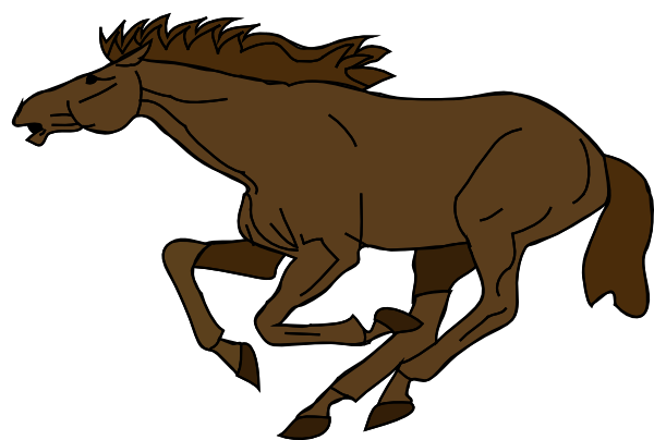600x404 Fast Brown Horse Clip Art