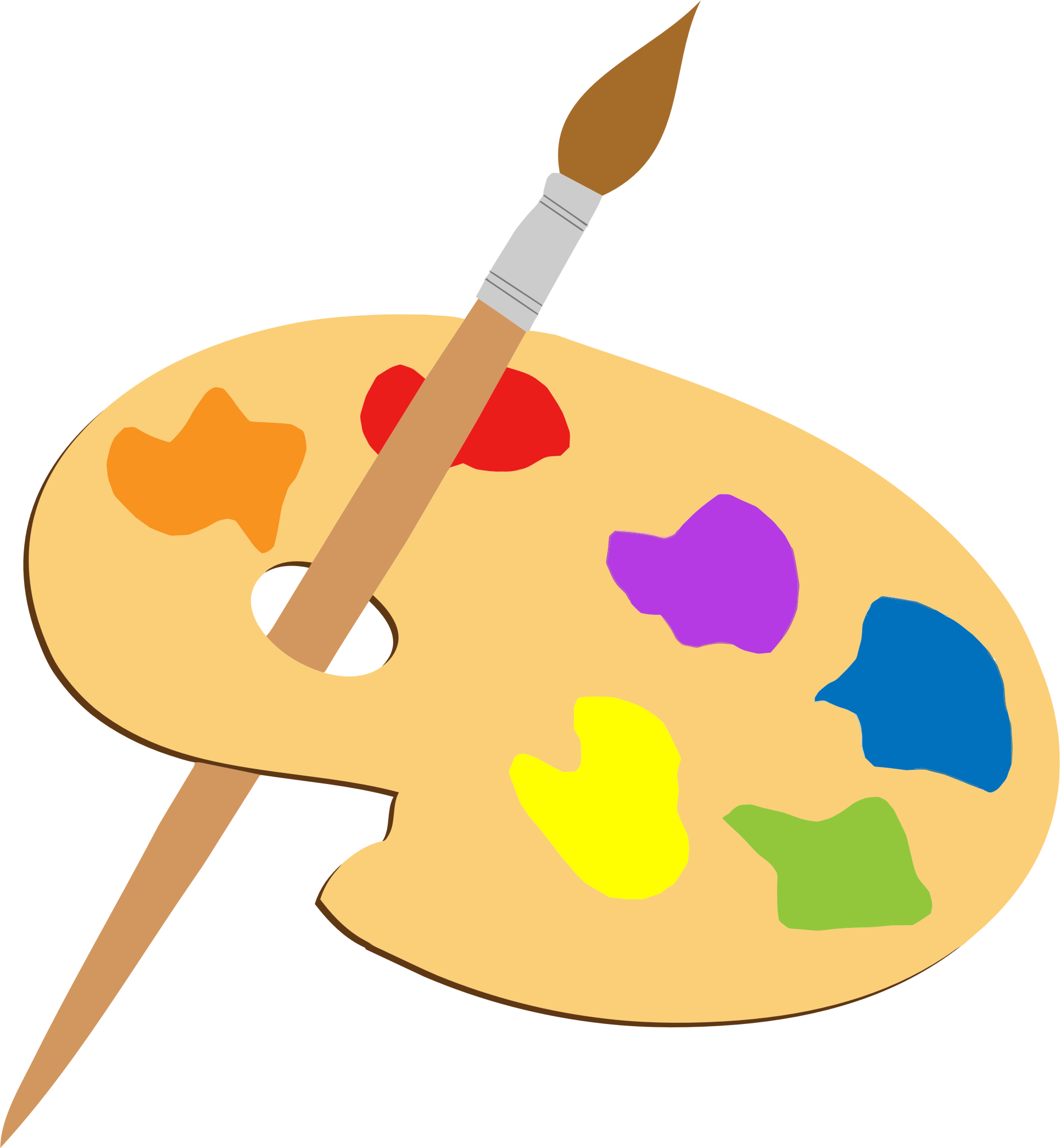 1930x2091 Brush Clipart Art Pallet