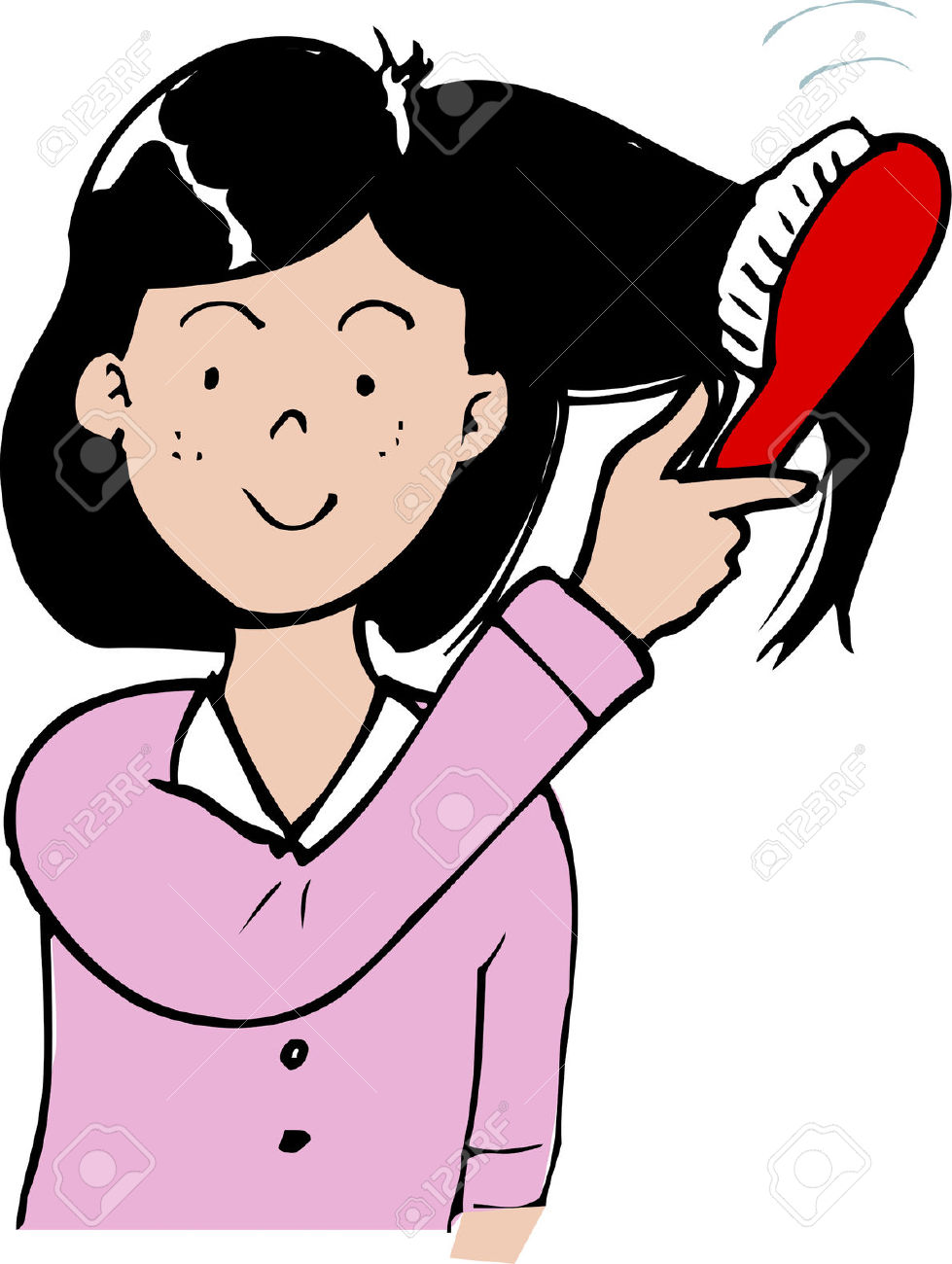 979x1300 I Brush My Hair Clipart