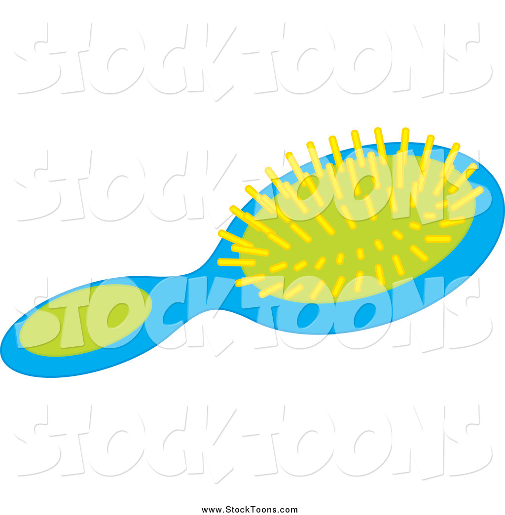1024x1044 Stock Cartoon Of A Blue And Green Hair Brush By Alex Bannykh