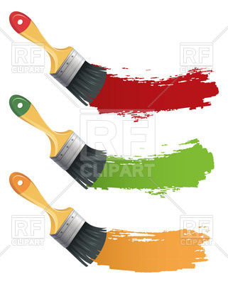 321x400 Wooden Paintbrush And Brushstroke Royalty Free Vector Clip Art