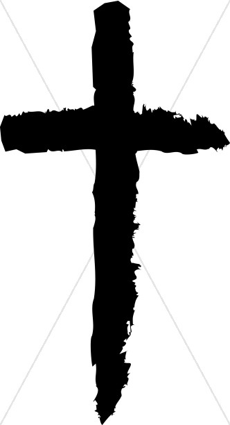 332x612 Black Brush Stroke Cross Cross Clipart