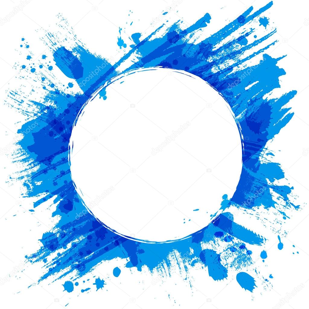 1024x1024 Blue Vector Background With Brush Strokes And Splashes. Stock