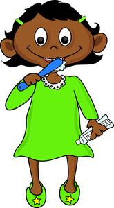 165x300 Girl Brushing Teeth Clipart