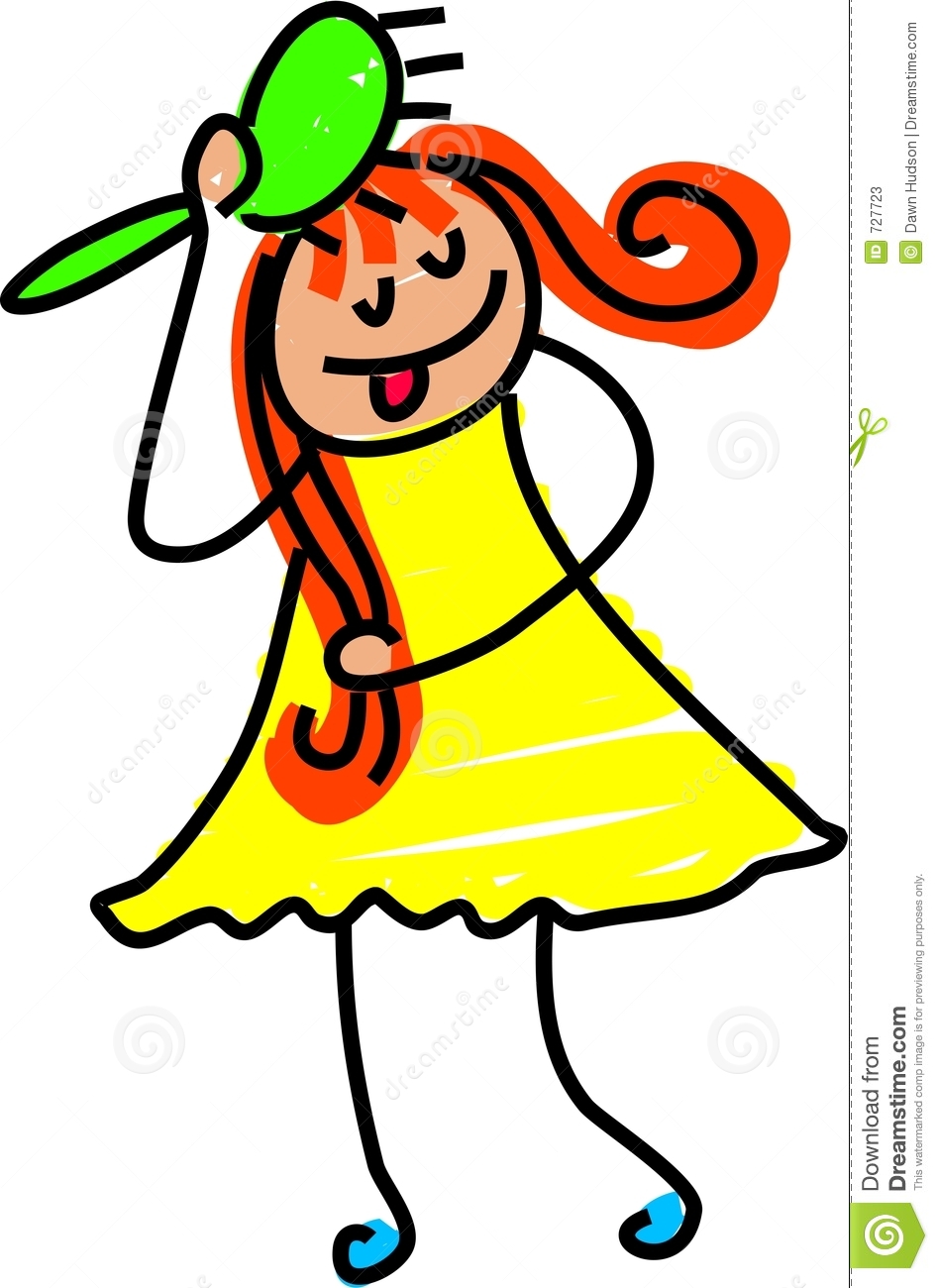947x1300 Child Brushing Hair Clipart