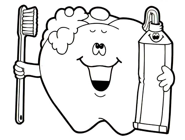 600x453 Brush Your Teeth For Your Dental Health Coloring Page Color Luna