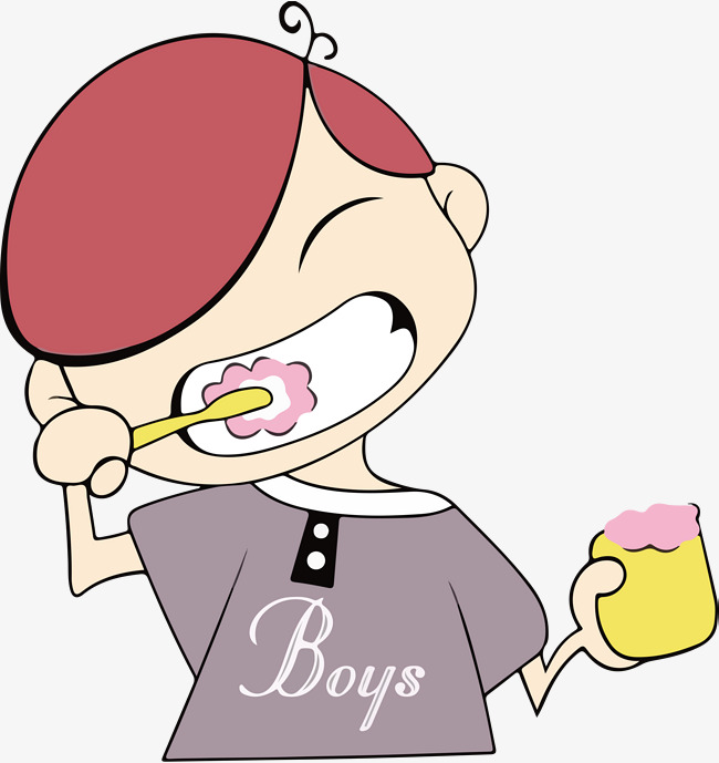 650x689 Cartoon Brushing Boy Vector Illustration, Cartoon, Brush Your