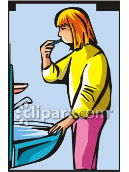 263x350 Clipart Picture Of A Girl Brushing Her Teeth