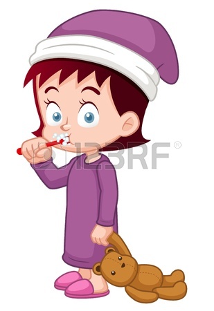 309x450 Young Girl Brushing Her Teeth Royalty Free Cliparts, Vectors,