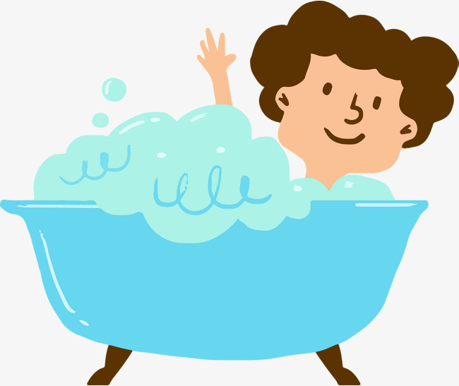 650x547 Cute Cartoon Bubble Bath Vector, Cartoon, Hand Painted, Bath