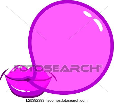 450x407 Clipart Of Lips Blowing A Bubblegum Bubble K25392393