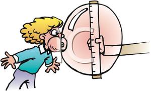 300x181 Art Image A Ruler Held Up To A Kid Blowing Bubble Gum