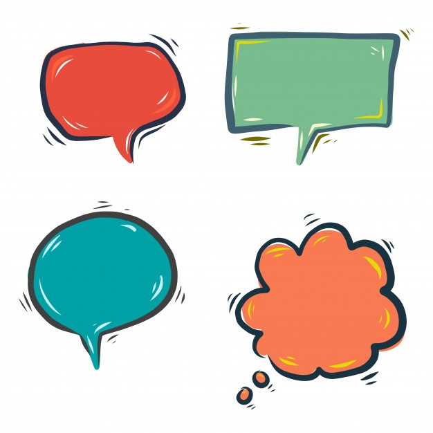626x626 Hand Drawn Colorful Speech Bubbles Vector Free Download