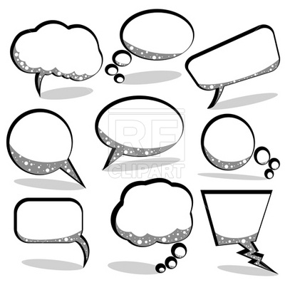 400x400 Speech And Thought Bubbles Royalty Free Vector Clip Art Image