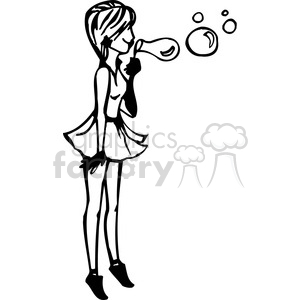 300x300 Royalty Free Girl Blowing Bubbles 384743 Vector Clip Art Image