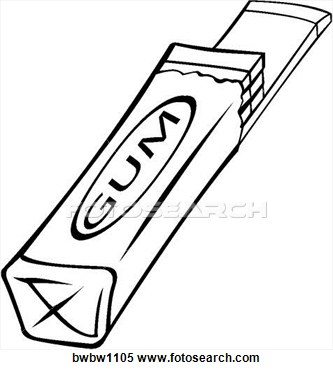 333x370 Bubble Gum Black And White Clipart