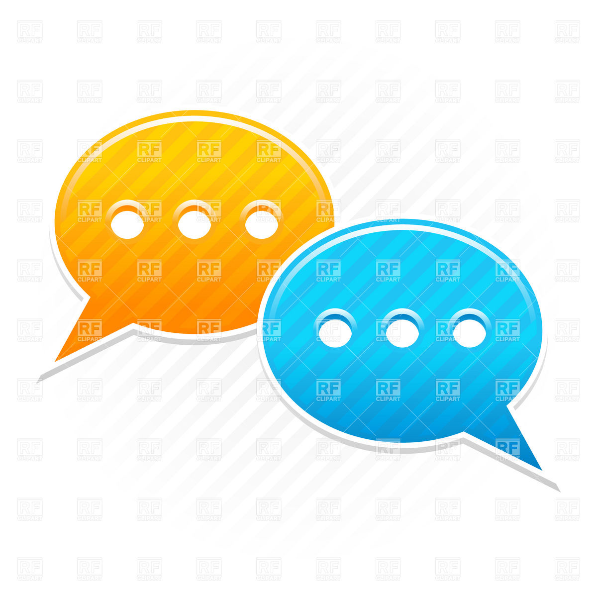 1200x1200 Orange And Blue Speech Bubble With Ellipsis Royalty Free Vector