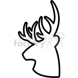 300x300 Royalty Free Side Outline Buck Deer Illustration Logo Vector
