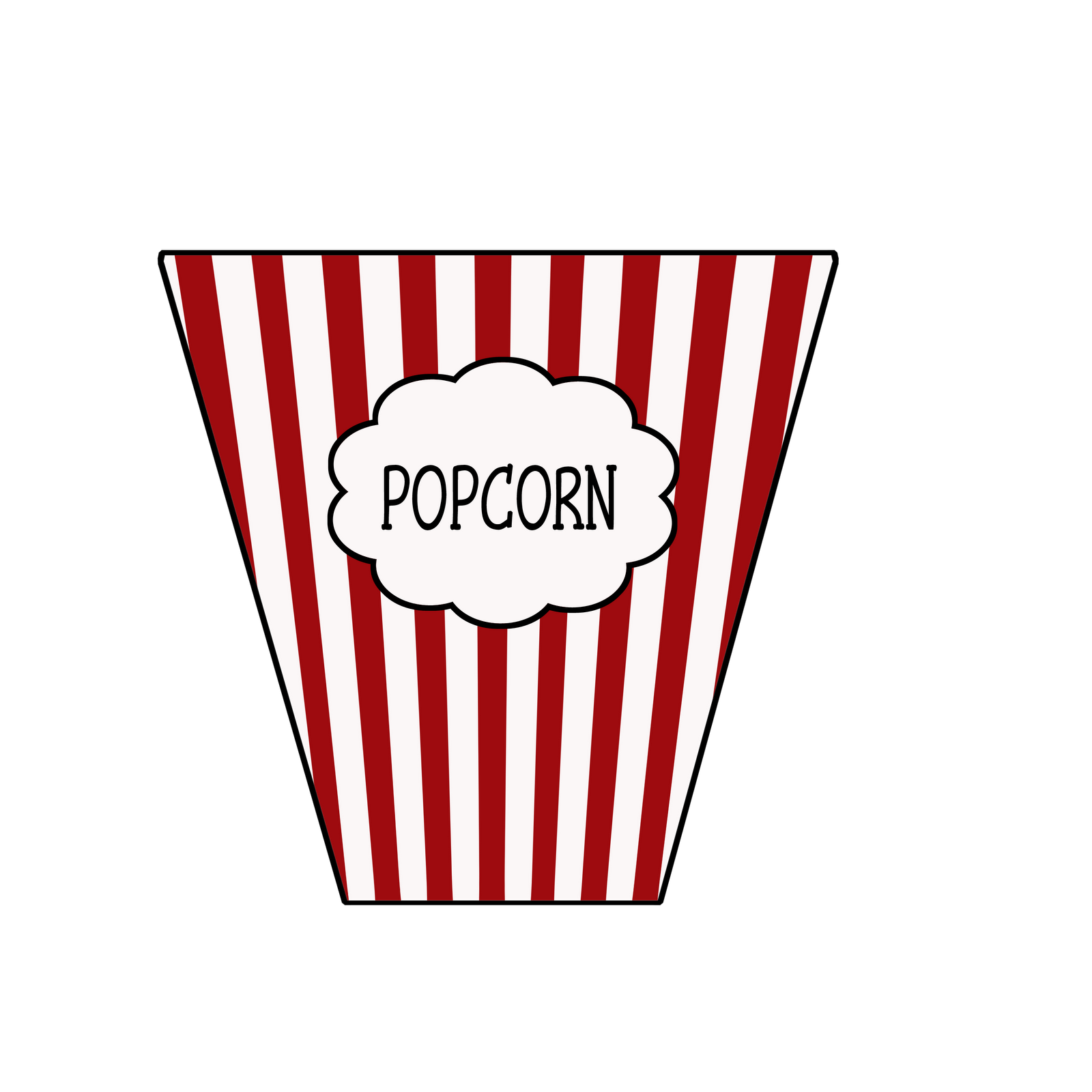 1600x1600 Popcorn Black And White Popcorn Bucket Clipart