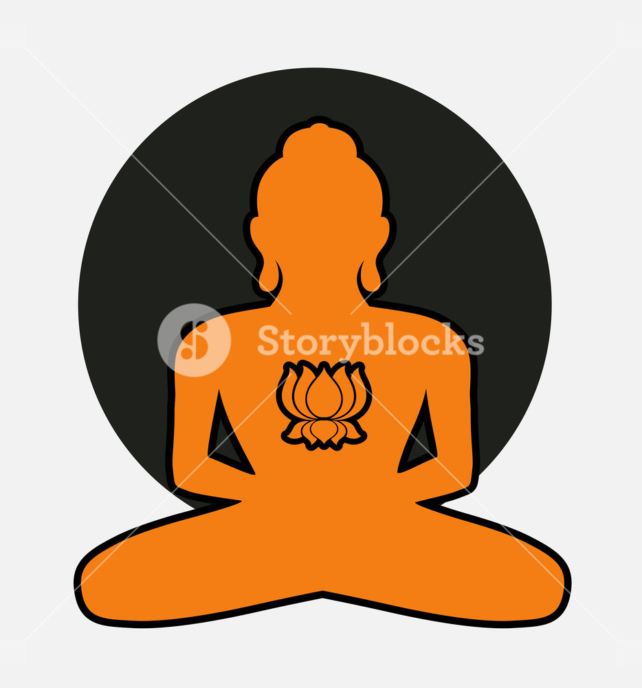 934x1000 Buddha Shape With Lotus Vector Illustration Royalty Free Stock