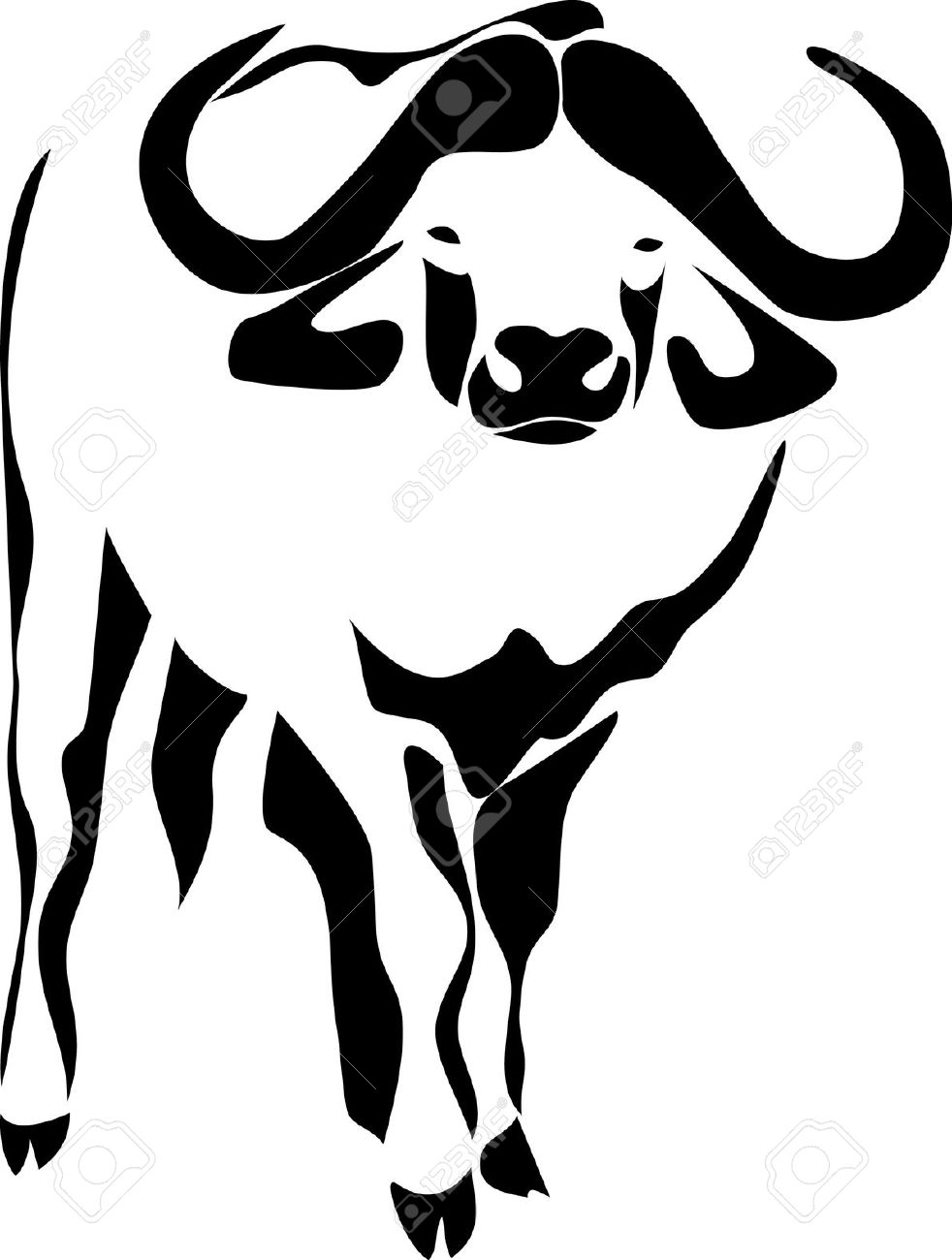 982x1300 Water Buffalo Clipart Black And White