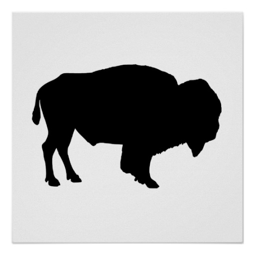 512x512 Buffalo Silhouette Poster Buffalo, Silhouettes And Printing