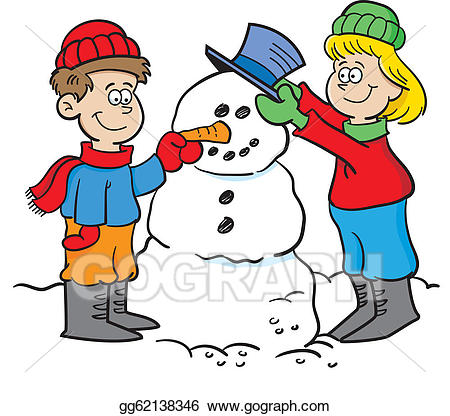 450x416 Building Snowman Clip Art