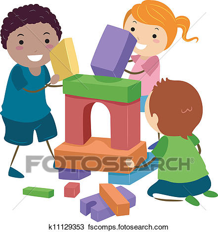 441x470 Clipart Of Stickman Kids Build House K37283182