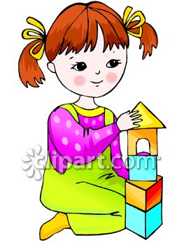 263x350 Young Girl Building With Blocks