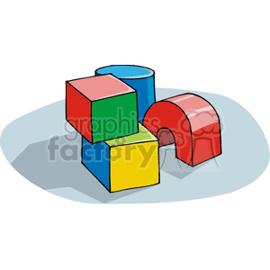 300x300 Royalty Free Cartoon Building Blocks 382637 Vector Clip Art Image