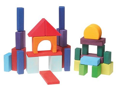 490x368 Grimms 30 Piece Coloured Building Block Set Little Greenie Eco Toys