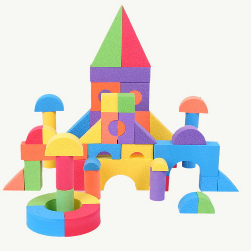 800x800 50 Pcs Bright Color Eva Foam Building Blocks Creative Safe Soft