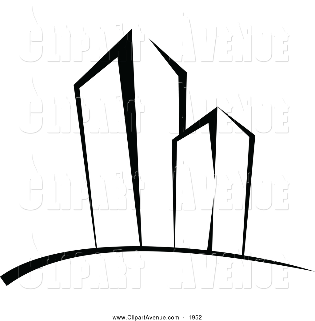 1024x1044 Avenue Clipart Of Black And White Skyscrapers By Vector Tradition