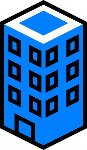 348x599 Office Building Blue Clip Art