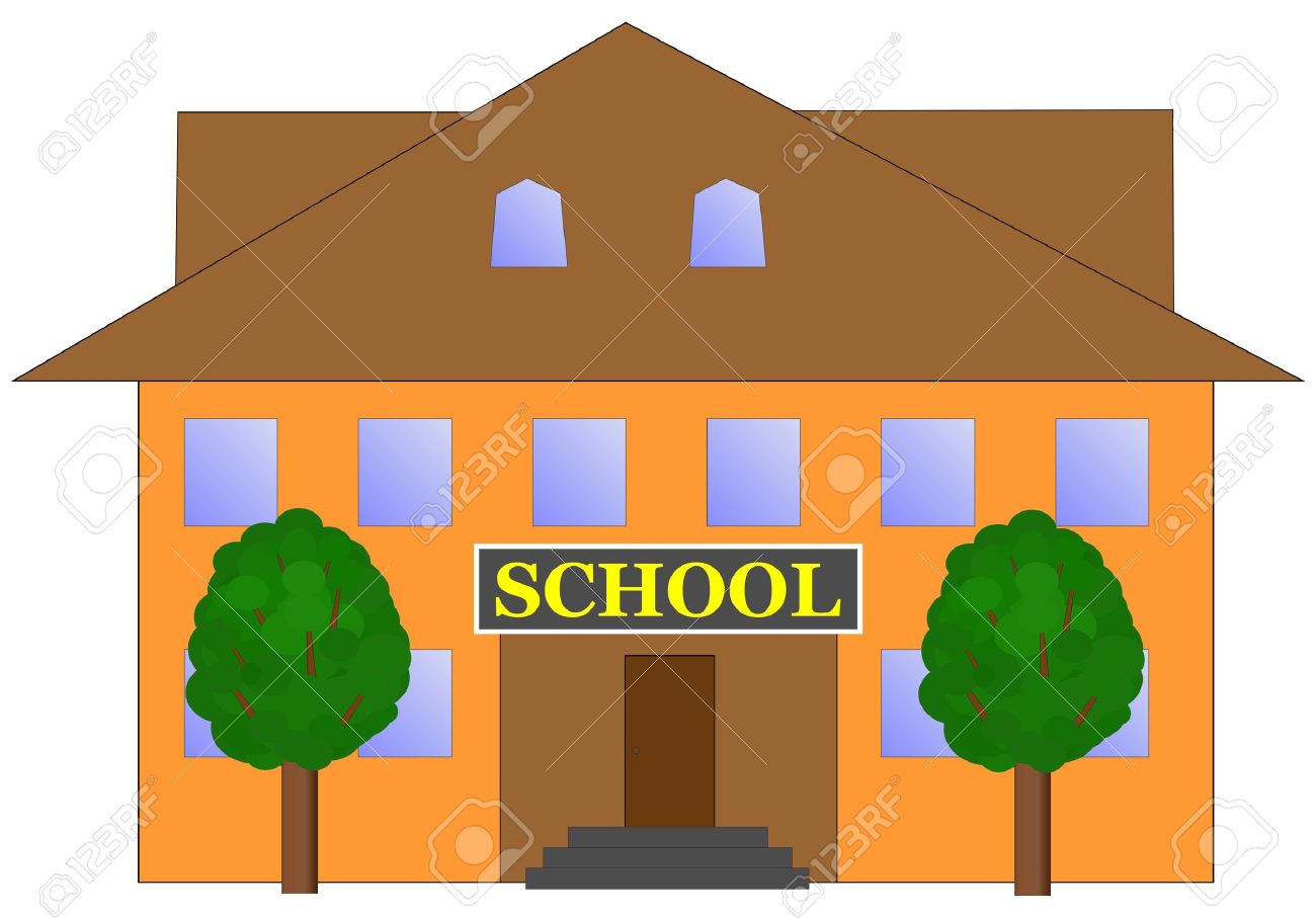 1300x907 School Building Clipart