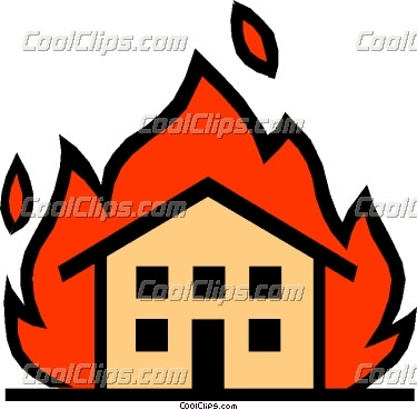 375x369 Building On Fire Clipart