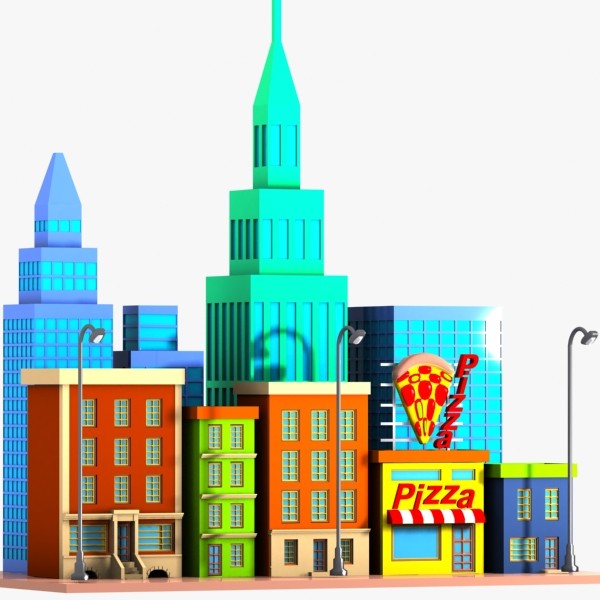 600x600 Building Clipart City Street