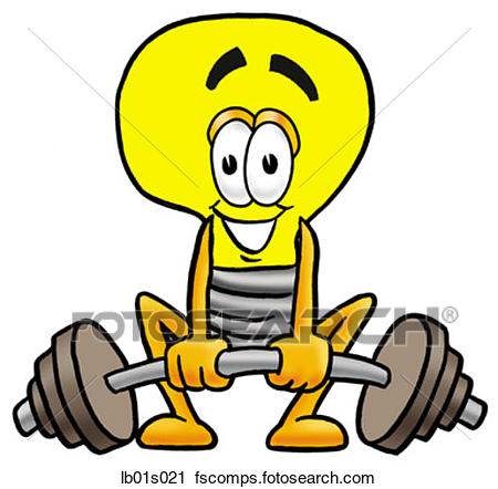 450x442 Clipart Of Light Bulb Lifting Weights Low Lb01s021