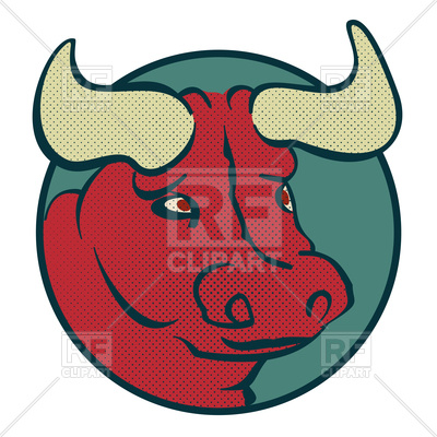 400x400 Bull Head Dotted Logo Royalty Free Vector Clip Art Image