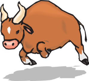 298x270 Charging Bull Clip Art