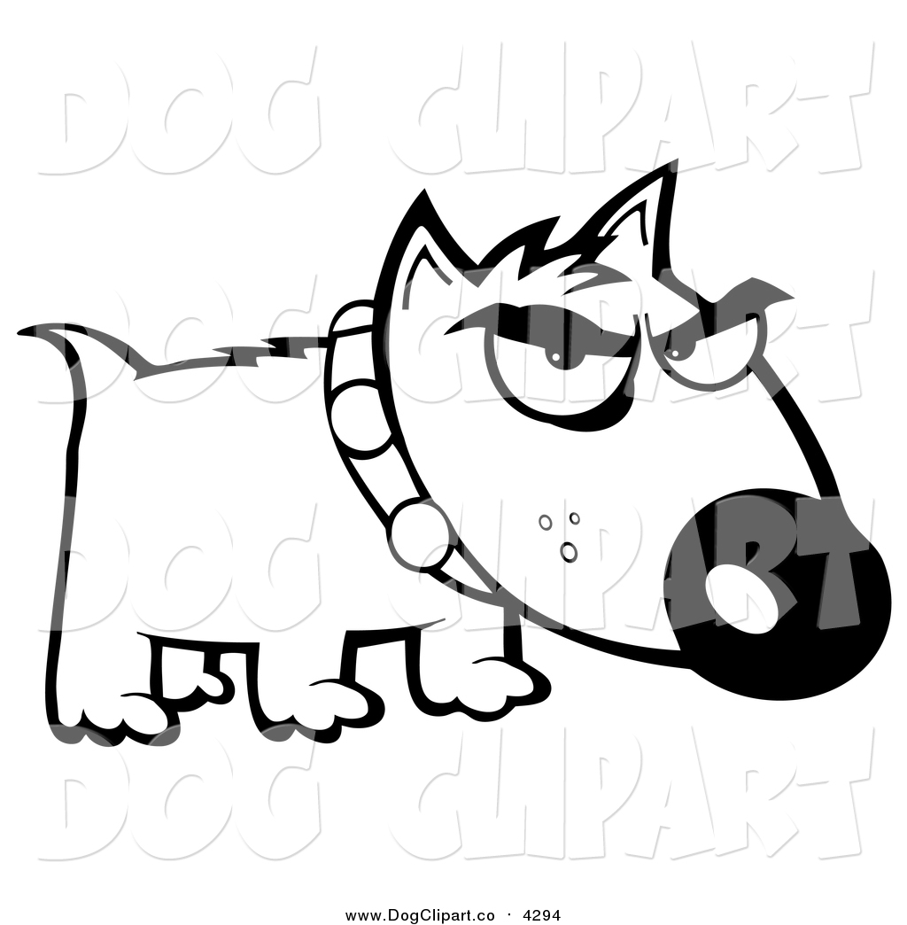 1024x1044 Vector Cartoon Clip Art Of A Black And White Bull Terrier Dog By