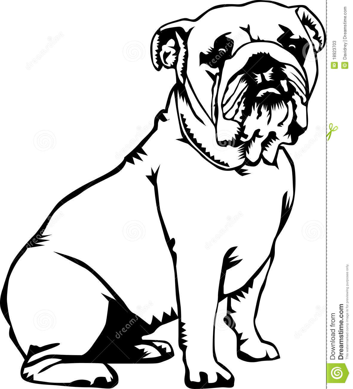 1182x1300 Drawn Bulldog Black And White