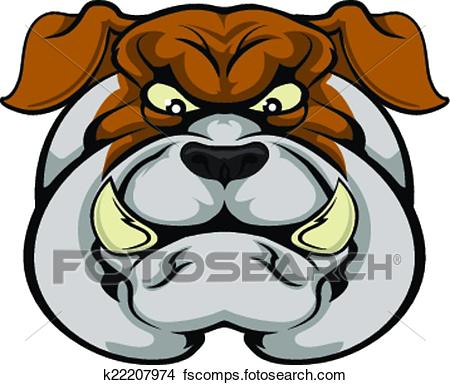 450x385 Clipart Of Bulldog Mascot Face K22207974