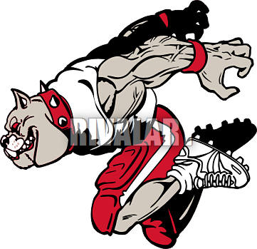 361x349 Bulldog Football Mascot Clipart