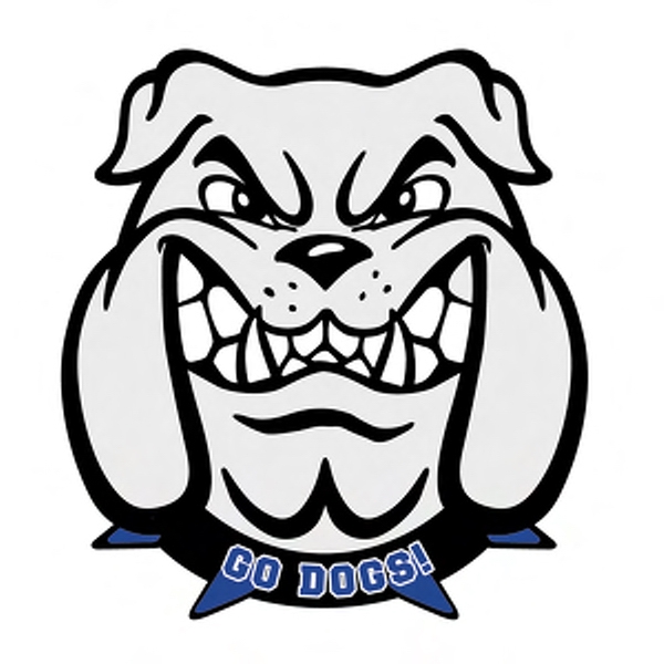 600x600 Bulldog Mascot Badge From Go Dawgs