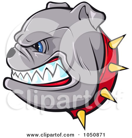 450x470 Clip Art Picture Of A Tough Bulldogs Head With A Red Nose, Purple