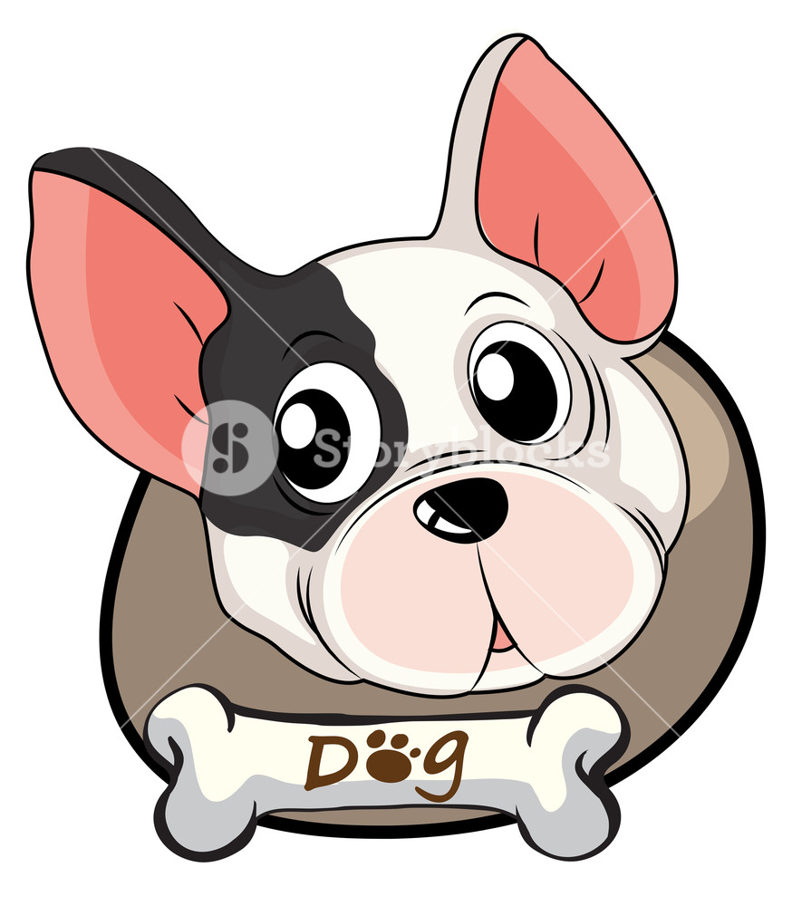 874x1000 Illustration Of A Head Of A Bulldog On A White Background Royalty