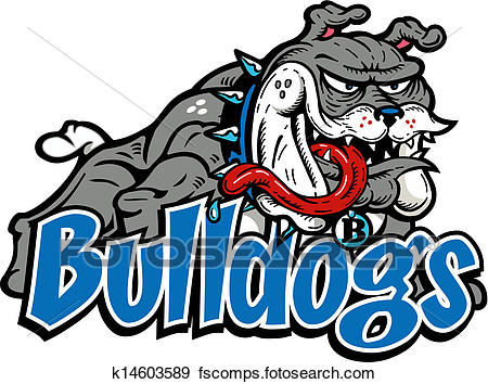 450x354 Clip Art Of Full Body Crazy Bulldog K14603589