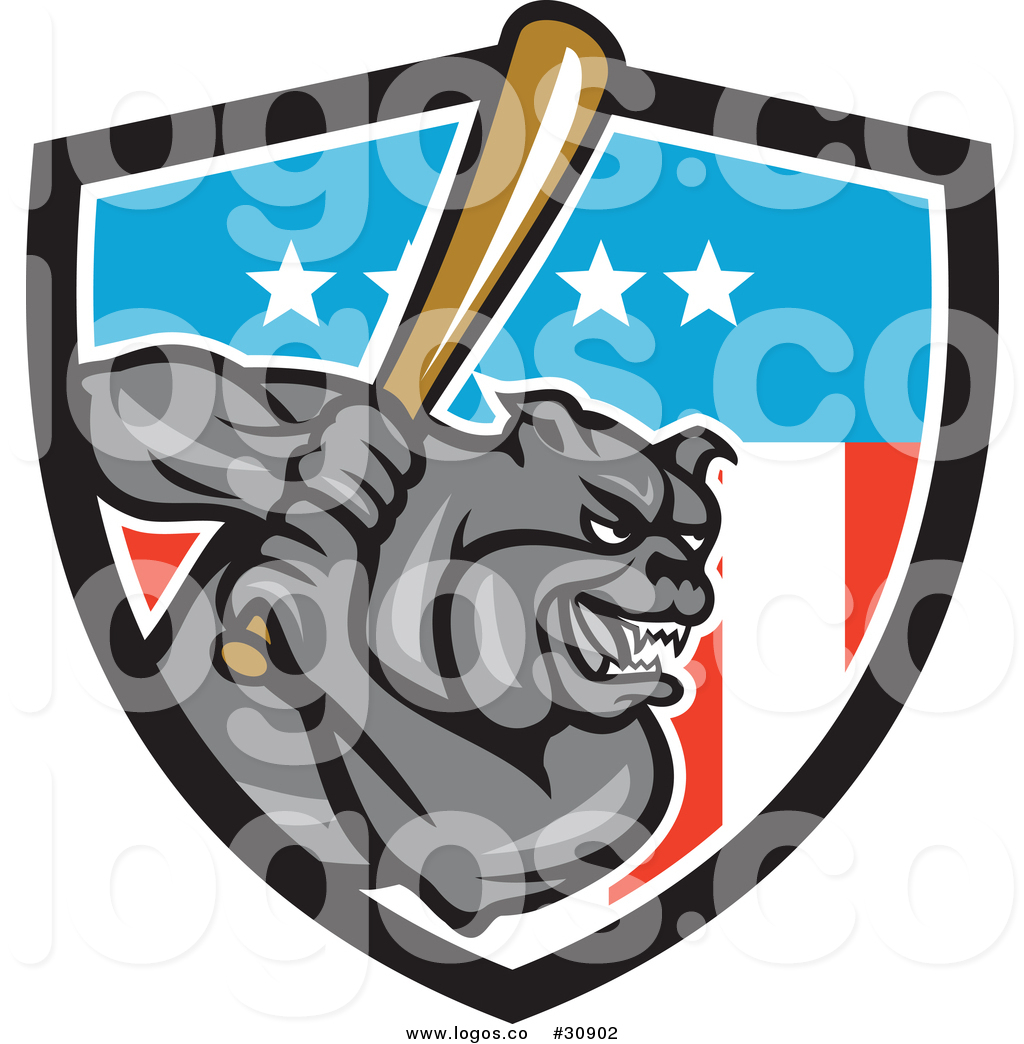 1024x1044 Vector Logo Of A Baseball Bulldog Player Batting Within